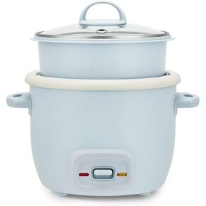 Rice Cooker and Food Steamer, 4-Cup Cooked, 2-Cup Uncooked, Nonstick Ceramic, Pop-Up Steam Tray, Blue in Kuwait