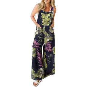Women's Jumpsuits Summer Floral Print Boho Overalls Loose fit Wide Leg Baggy Long Rompers with Pocket 2025 One Piece in Kuwait