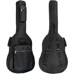 حقيبة جيتار صوتي مقاس 40/41 بوصة من moosiker ببطانة ناعمة مقاومة للماء مقاس 10 مم (جيتار صوتي مربع بسمك 10 مم، 41 بوصة أسود) in Kuwait