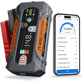 JT400 Jump Starter and Battery Tester, 2500A 12V Car Jumper Starter Portable (8.5L Gas/6.5L Diesel Engines), 100-2000 CCA Bluetooth Car Battery Tester Alternator Tester, Smart Digital Screen in Saudi Arabia