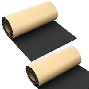 صفائح مطاطية من إسفنج النيوبرين مع ورقة إسفنجية لاصقة، لفة مطاطية من النيوبرين العازلة للخلايا المغلقة من أجل حشوات DIY ووسادات الصدمات والبطانة (12 بوصة عرض × 1/4 بوصة طول × 157 بوصة طول، أسود) in Kuwait