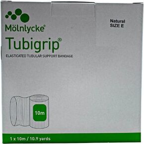 ضمادة أنبوبية مقاس E طبيعي من Tubi Grip، 8.75 سم × 10 متر، ضمادة دعم قطنية مطاطية، 10.9 ياردة in Kuwait