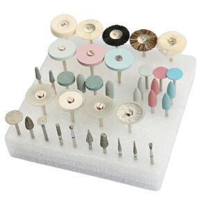 37pcs Dental Polishing Kit Universal Porcelain Ceramic Grinding Polishing Set 2.35mm Shank for Dentist Lab and Students Practice in Kuwait