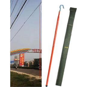 High-Voltage Telescopic Measuring Rods for Linemen - Adjustable Non-Conductive 49.2ft Epoxy Resin Height Stick for Live Power Line Work, Safe & Durable in Kuwait
