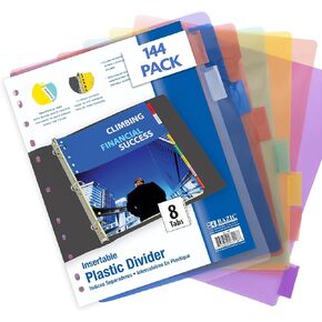 BAZIC 3-Ring Binder Dividers w/ 8-Insertable Color Tabs in Kuwait