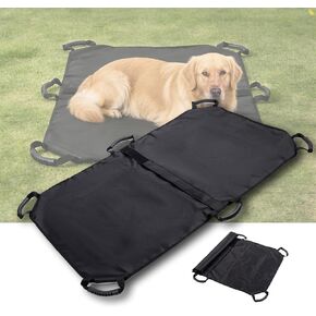 نقالة للكلاب الكبيرة، مقاس 47 بوصة طول × 29 بوصة عرض، نقالة الحيوانات الأليفة شديدة التحمل مع 6 مقابض وحزام أمان، فضلات إنقاذ الطوارئ المحمولة للحيوانات الأليفة المصابة/ما بعد الجراحة، سعة نقل الحيوانات 150 رطلًا in Kuwait