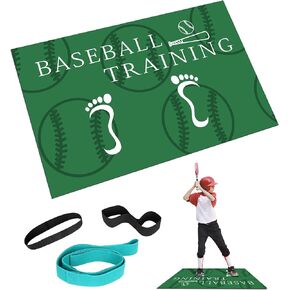 بساط ضرب البيسبول، بساط تدريب البيسبول والكرة اللينة مع أربطة تدريب التأرجح، معدات تدريب البيسبول المحمولة غير القابلة للانزلاق لممارسة التأرجح والوقوف في الداخل/الخارج in Kuwait