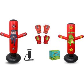 مجموعات الملاكمة - 1 تشومي دينو (48 بوصة) + 1 كيس ملاكمة بونشو نينجا (63 بوصة) للأطفال - مجموعة كاملة للملاكمة قابلة للنفخ للأعمار من 3 إلى 12 عامًا مع قفازات ومضخات وكتاب إلكتروني للتدريب in Kuwait