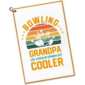 Bowling Grandpa Towel with Clip, Funny Bowls Accessories for Men Women, Father's Day Birthday Retirement Gifts for Bowler Lover, Bowling Gifts for Dad Grandpa Mom Friend in Saudi Arabia