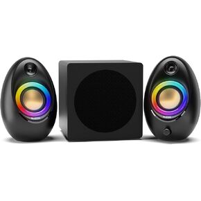 Bluedee Computer Speakers with Subwoofer, 2.1 PC Speakers with Deep Bass and 80W Peak Power, Adapter Powered, Bluetooth 5.4 & USB/USB-C/AUX-in, RGB Desktop Speakers for Computer, Laptop, Monitor in Kuwait