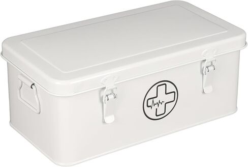 صندوق أدوية الإسعافات الأولية ، First Aid Kit Supplies Supplies ، قصدير تخزين الطب المعدني ، الإسعافات الأولية مربع فارغ مع قفل أمان لأداة الطوارئ المنزلية مجموعة حمراء in Kuwait