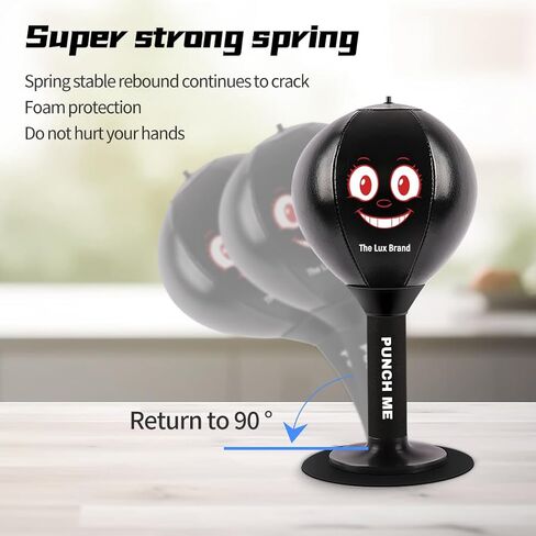 Desktop Rage Bag, Premium Quality Kids Punching Bag. Super Strong Spring Flexibility, Punching Bag for Kids, Super Strong Suction on Smooth Surfaces, Kids&Adults (Dark Black) in Saudi Arabia