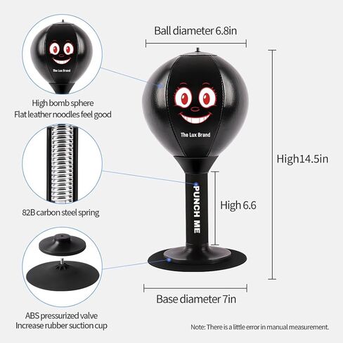 Desktop Rage Bag, Premium Quality Kids Punching Bag. Super Strong Spring Flexibility, Punching Bag for Kids, Super Strong Suction on Smooth Surfaces, Kids&Adults (Dark Black) in Saudi Arabia