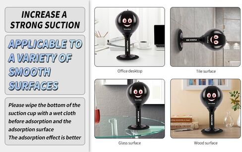 Desktop Rage Bag, Premium Quality Kids Punching Bag. Super Strong Spring Flexibility, Punching Bag for Kids, Super Strong Suction on Smooth Surfaces, Kids&Adults (Dark Black) in Saudi Arabia