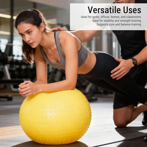 ZJchao Yoga Ball Donut, 21.65 Inch Exercise Ball Chair with Massage Points for Kids Core Training Gym Office Classroom in Saudi Arabia