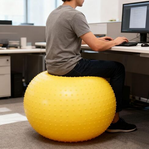 ZJchao Yoga Ball Donut, 21.65 Inch Exercise Ball Chair with Massage Points for Kids Core Training Gym Office Classroom in Saudi Arabia