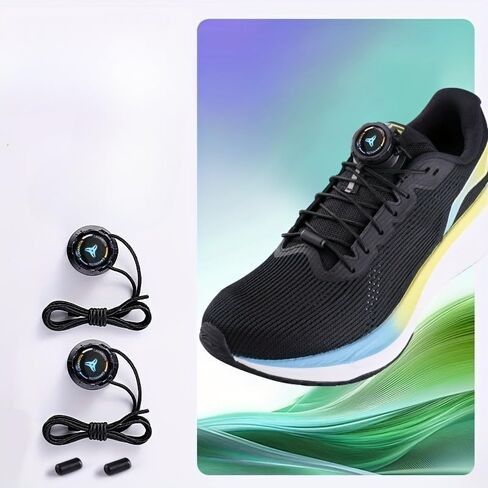 No Tie Shoelaces with Rotation Buckle, Lazy Elastic Shoe Laces for Running Shoes, Adjustable Quick Lock Fastener for Adults in Saudi Arabia