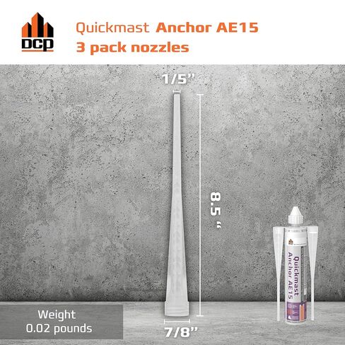 DCP Quickmast AE15 High-Strength Concrete Epoxy Anchoring System for Rebar & Threaded Rods with 3-Pack Replacement Nozzles in Saudi Arabia