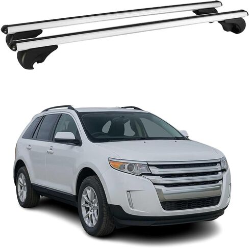 OMAC Lockable Roof Rack Cross Bars Luggage Carrier for Ford Edge 2007-2014 Black 2 Pcs Anti-Theft for Travel Kayak Canoe Surf Ski Snowboard Camping in Kuwait