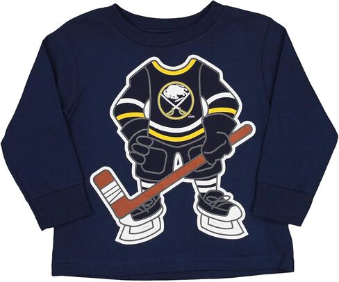 Outerstuff NHL Buffalo Sabres Toddlers Long Sleeve Navy Goalie T-Shirt (2T - 4T) in Kuwait