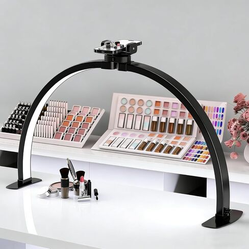 قابلة للطي كبير نصف القمر ضوء LED لمكتب الأظافر الجدول مع حامل الهاتف ، ترقية ضوء القوس لتكنولوجيا الأظافر مع وحدة تحكم الأسلاك لتجميل الوشم مانيكير (أبيض ، كبير) in Kuwait