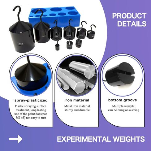 Hooked Weight Set, Set of 9 Weights 10g-1000g,Black in Kuwait