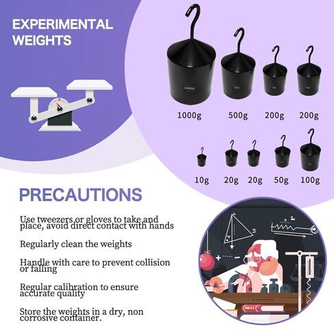 Hooked Weight Set, Set of 9 Weights 10g-1000g,Black in Kuwait