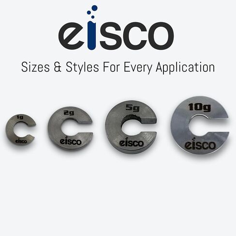 Eisco Labs - Spare 1g Slotted Mass - Stainless Steel, Precision Weight with 1/2" Outer Diameter, Slotted Design for Lab & Physics Experiments, Pack of 10 in Saudi Arabia