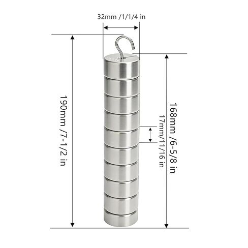 Frcctre Lab Slotted Mass Set, Chromium-Plated Metal Slotted Weights with Hanger and Case, Includes 10 Weights(100g) Total 1000g in Saudi Arabia