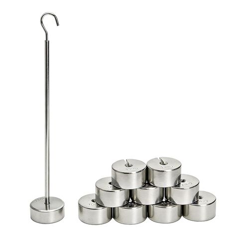 Frcctre Lab Slotted Mass Set, Chromium-Plated Metal Slotted Weights with Hanger and Case, Includes 10 Weights(100g) Total 1000g in Saudi Arabia
