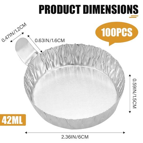 100PCS Aluminum Weighing Boats Reusable Foil Weighing Trays for Laboratory Use- Mini Sample Containers for Chemistry Scientific Applications in Kuwait
