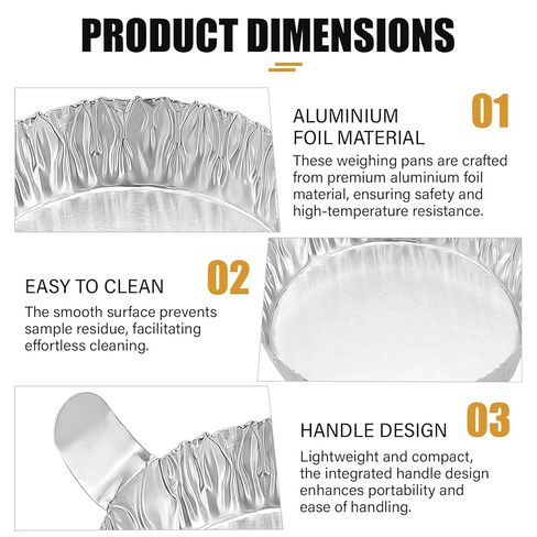 100PCS Aluminum Weighing Boats Reusable Foil Weighing Trays for Laboratory Use- Mini Sample Containers for Chemistry Scientific Applications in Kuwait
