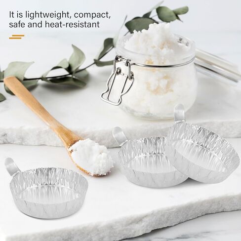 100PCS Aluminum Weighing Boats Reusable Foil Weighing Trays for Laboratory Use- Mini Sample Containers for Chemistry Scientific Applications in Kuwait