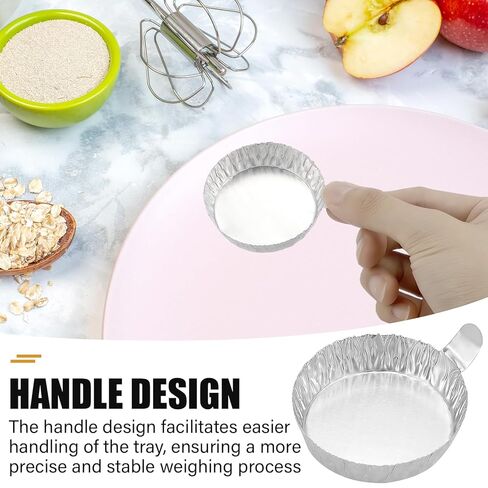 100PCS Aluminum Weighing Boats Reusable Foil Weighing Trays for Laboratory Use- Mini Sample Containers for Chemistry Scientific Applications in Kuwait