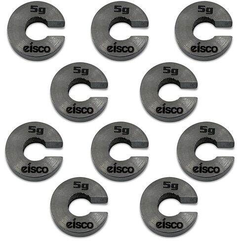 Eisco Labs - Spare 5g Slotted Mass – Stainless Steel, Precision Weight with 5/8" Outer Diameter, Slotted Design for Lab & Physics Experiments, Pack of 5 in Kuwait