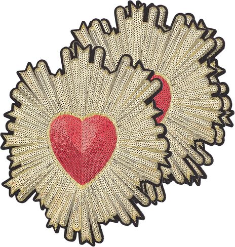 INFUNLY RHINESTONE HEART PATCH ، 3PCS HEART PATCES HELLED RED HEART SELT على شارة زين لسترات اللباس أحذية حقيبة يد DIY in Kuwait