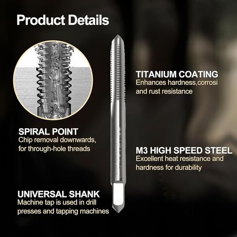 M5 x 0.8 Straight Flute Thread Tap and 4.2mm Twist Drill Bit Set, High Speed Steel (HSS 6542) & M35 Cobalt, Metric Machine Screw Threading and Drilling Tool for Metalworking in Saudi Arabia