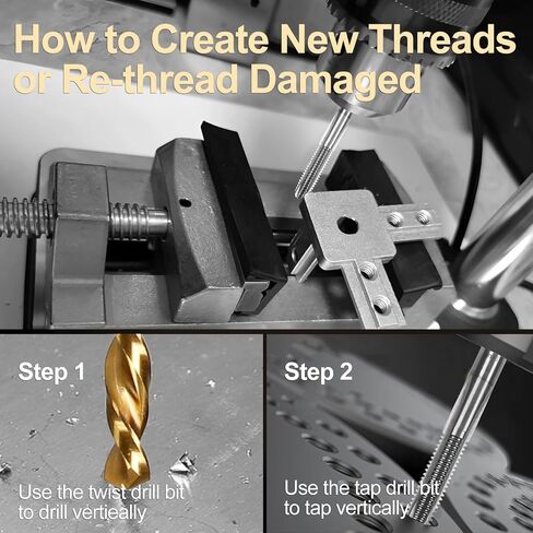 M5 x 0.8 Straight Flute Thread Tap and 4.2mm Twist Drill Bit Set, High Speed Steel (HSS 6542) & M35 Cobalt, Metric Machine Screw Threading and Drilling Tool for Metalworking in Saudi Arabia