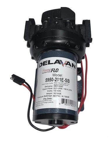 Delavan 5950-201E-SB Diaphragm Pump 12V, 60PSI, 5.0GPM, Demand Pump 3/4" Quick Attach in Kuwait
