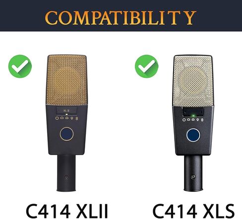 SOULWIT 2 قطعة ميكروفونات بوب فلتر لمكثف AKG Pro Audio C414 XLII/XLS، غطاء ميكروفون واقٍ من إسفنج الزجاج الأمامي - أسود in Saudi Arabia