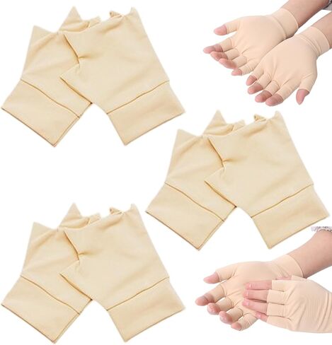 3 Pairs Anti-slip Fingerless Gloves Pressure Protector Gloves for Women Men Elderly in Saudi Arabia