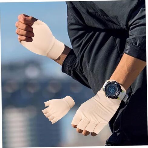 3 Pairs Anti-slip Fingerless Gloves Pressure Protector Gloves for Women Men Elderly in Saudi Arabia