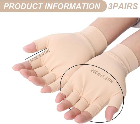3 Pairs Anti-slip Fingerless Gloves Pressure Protector Gloves for Women Men Elderly in Saudi Arabia