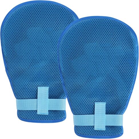 6.7 X 10.6 in Restraint Gloves, 2 Pcs Anti-Scratch Mitts for Elderly, Zippered Opening, Extended Straps, Finger Loops in Saudi Arabia