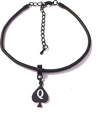 Q Spade (Queen of puns) Charm Antains in Black Silver and Gold - Hotwife - atuckoldress in Saudi Arabia