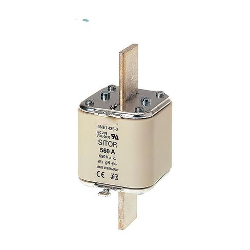 رابط الصمامات SITOR، مع جهات اتصال القياس، NH3، الإدخال: 560A، gR، UnAC: 690V، إنذار العلامات الأمامية؛ 3NE NH3 560A 690 فولت تيار متردد in Kuwait