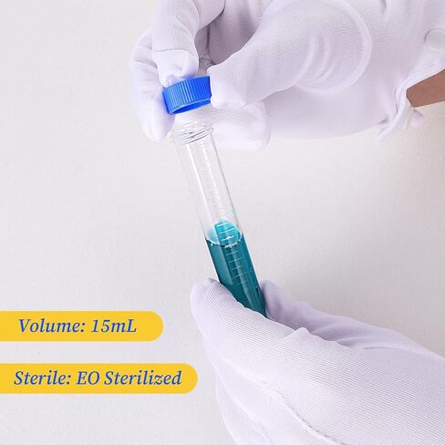200 قطعة من أنابيب الطرد المركزي أنبوب اختبار بلاستيكي سعة 15 مل مع أغطية لولبية مقاومة للتسرب ومقياس متدرج، أنابيب طرد مركزي دقيقة شفافة وحاويات عينات مخروطية للتجارب المعملية وتخزين العينات in Saudi Arabia