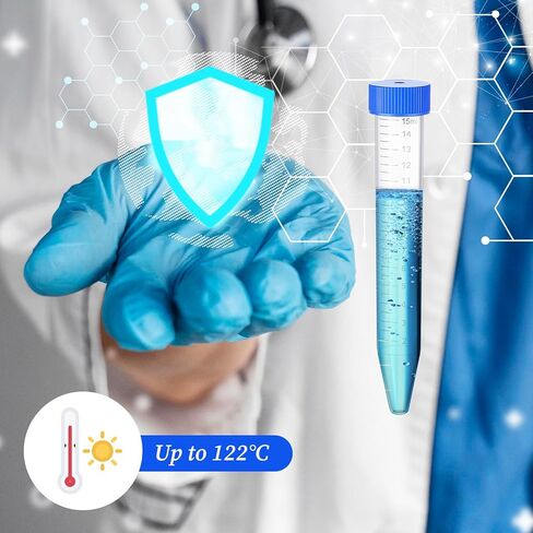 200 قطعة من أنابيب الطرد المركزي أنبوب اختبار بلاستيكي سعة 15 مل مع أغطية لولبية مقاومة للتسرب ومقياس متدرج، أنابيب طرد مركزي دقيقة شفافة وحاويات عينات مخروطية للتجارب المعملية وتخزين العينات in Saudi Arabia