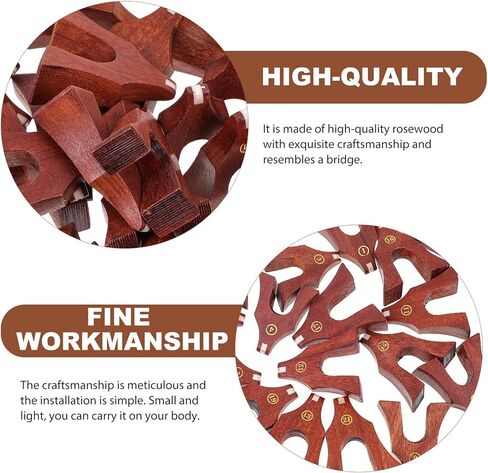 Luxshiny 21 Pcs Guzheng Bridges Natural Rosewood Guzheng Parts Replacement for Chinese Zither Strings Professional Sound Quality Lightweight and Easy to Install in Kuwait