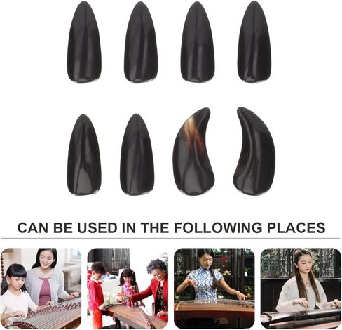 Professional Guzheng Nails Horn Finger Protectors for Guzheng Beginners Guqin Instrument (Small), 2.3x1.2cm (1571011FAF) in Saudi Arabia